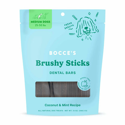 Bocce's Bakery Dailies Brushy Sticks Medium Dog Dental Treats 13oz