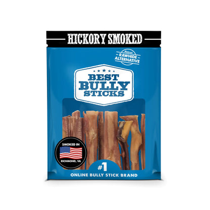 Hickory Smoked Odorless Bully Sticks for Dogs - 10 Pack