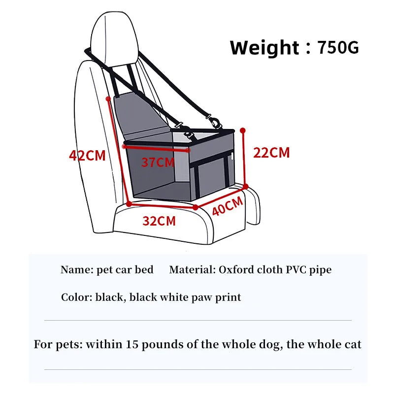 Pet Car Carrier Seat Bag Waterproof Basket Folding Hammock High quality Carriers Bag For Cat Dogs Safety Travelling Mesh Bags