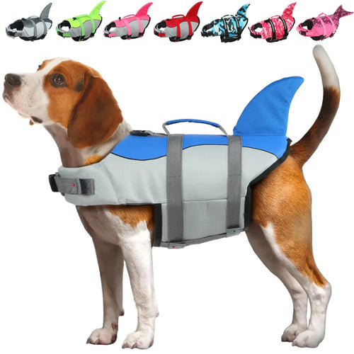 Shark Fin Dog Swim Vest - Adjustable Safety Jacket for Small Dogs